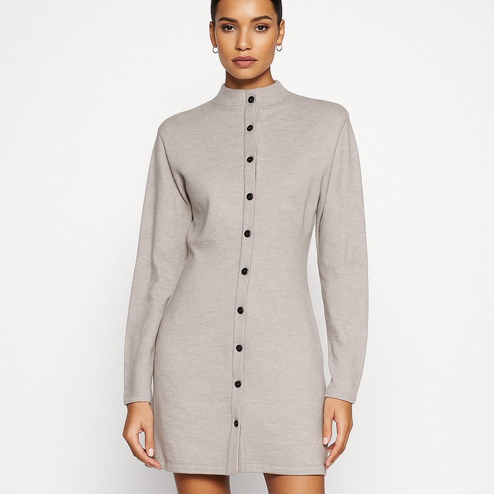 Chic Long Sleeve Button-Up Dress NWT